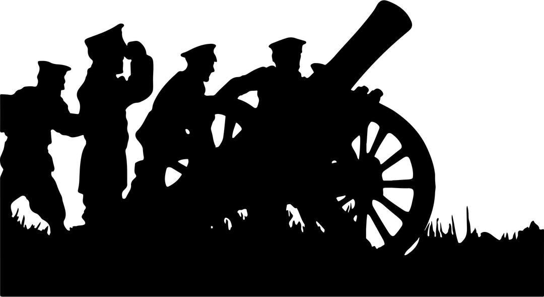 Soldiers Canon Silhouette png transparent