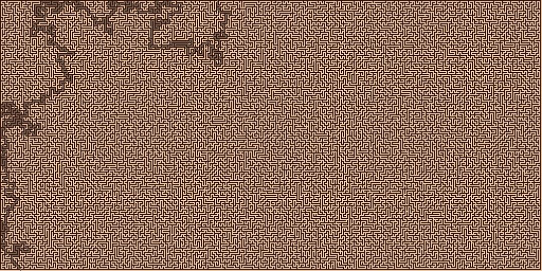 Solution to Very Big Orthogonal Maze png transparent
