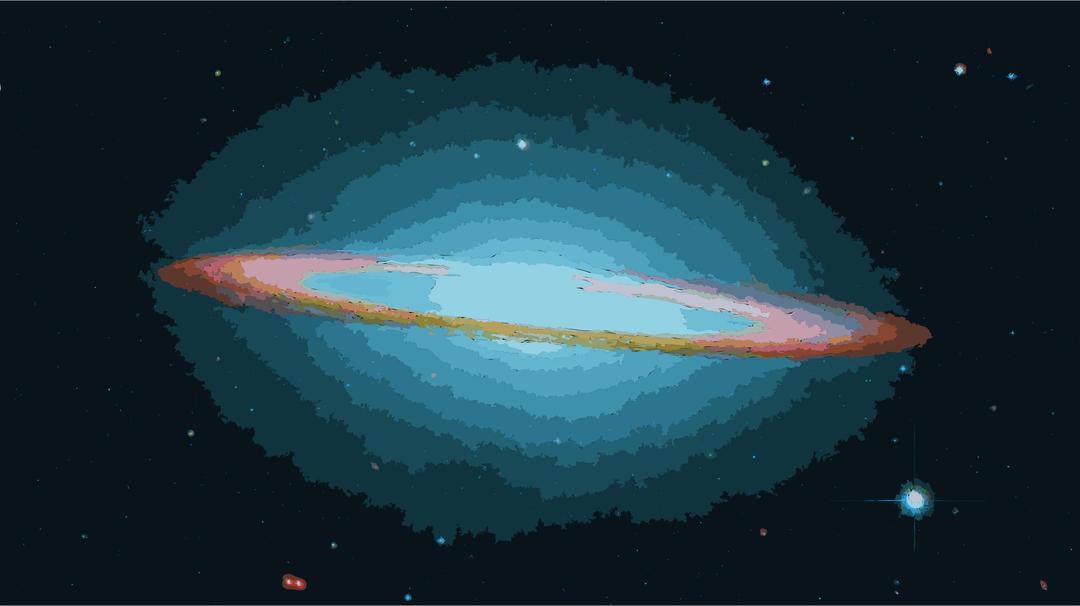 Sombrero Galaxy in infrared light (Hubble Space Telescope and Spitzer Space Telescope) png transparent