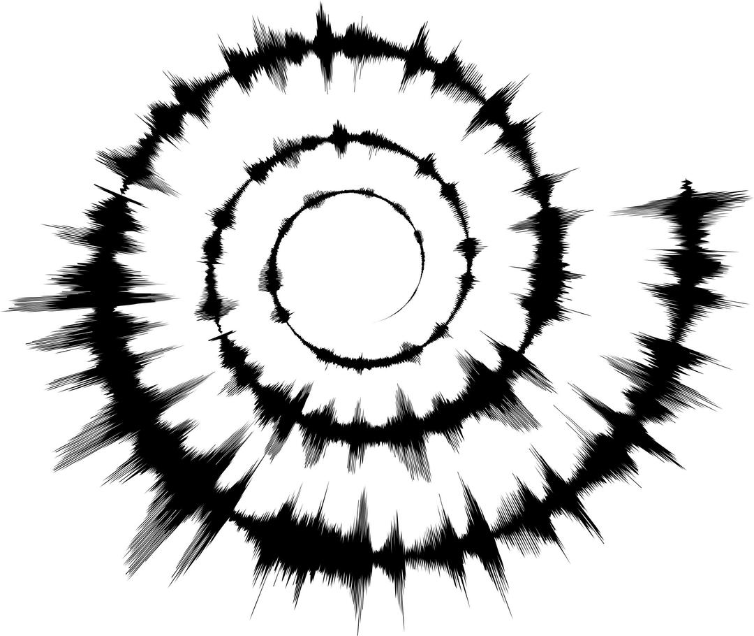Sound Wave Spiral Silhouette png transparent