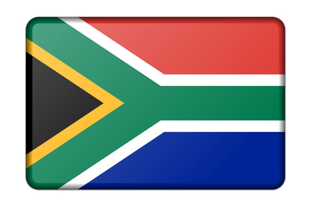 South Africa flag (bevelled) png transparent