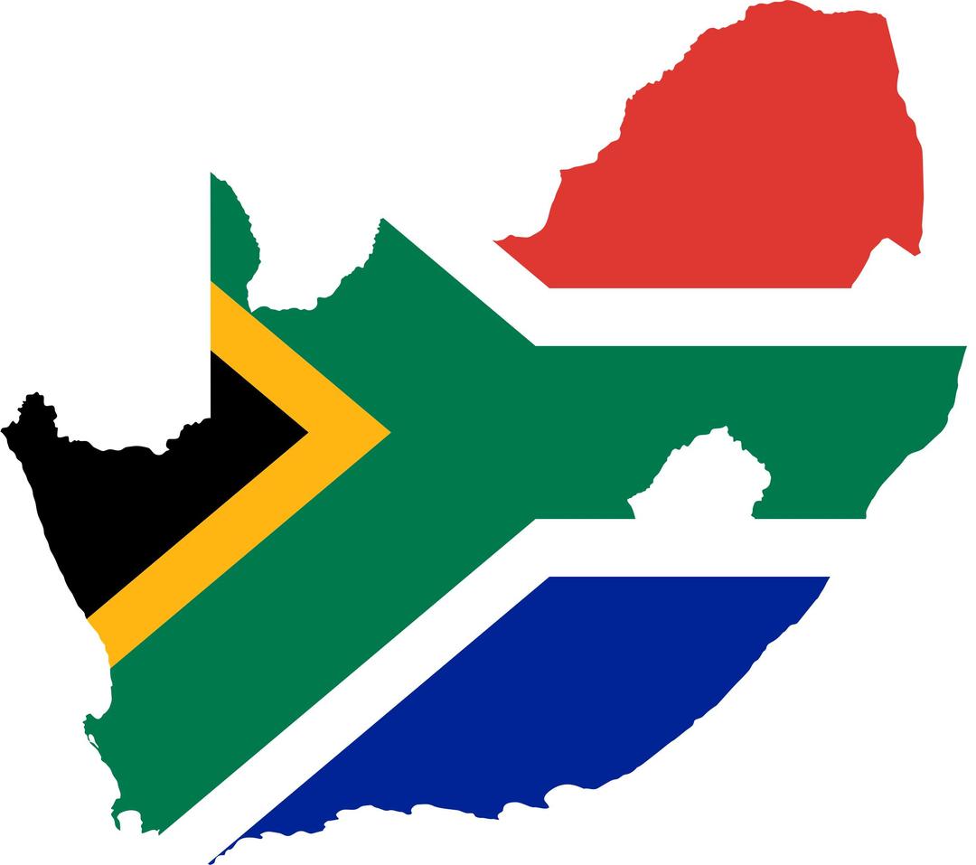 South Africa Flag Map png transparent