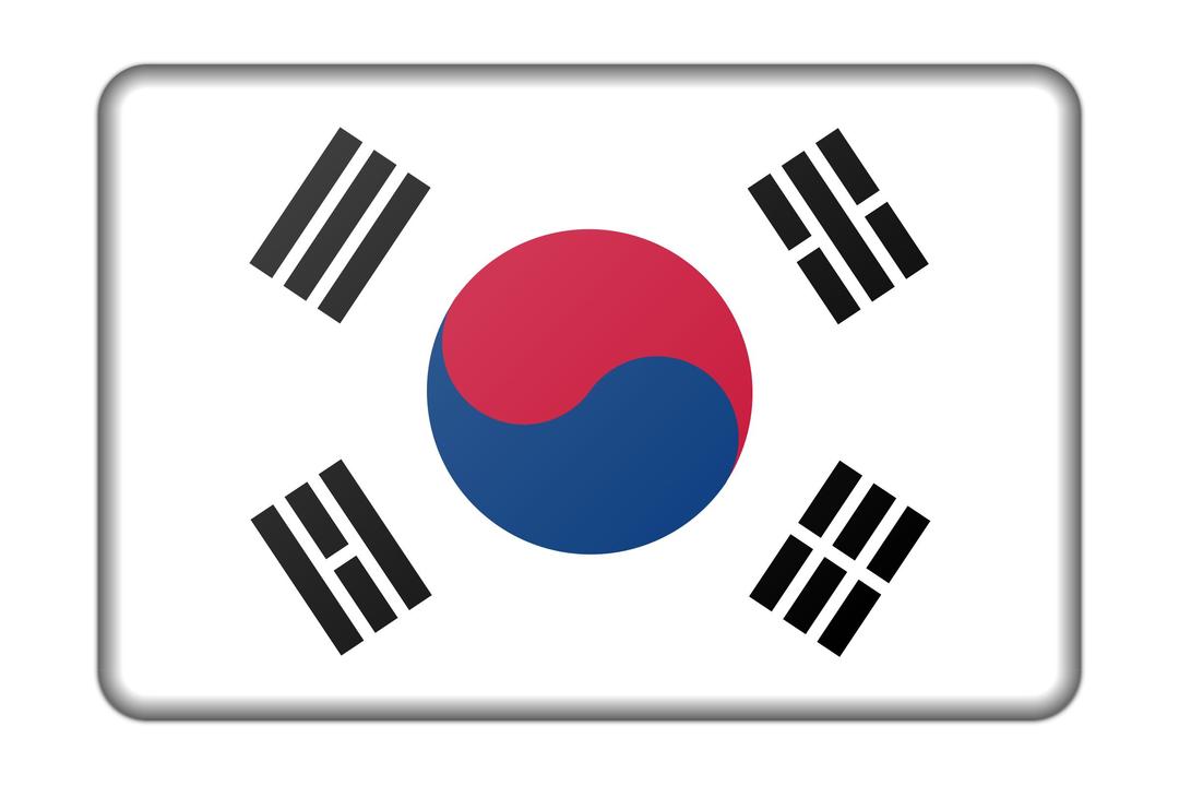South Korea flag (bevelled) png transparent