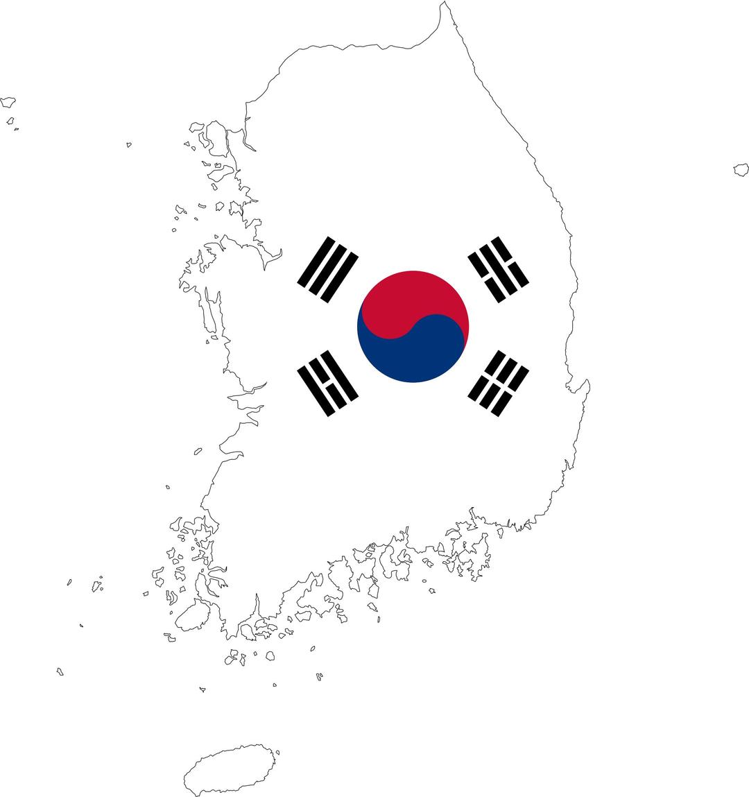 South Korea Map Flag With Stroke png transparent