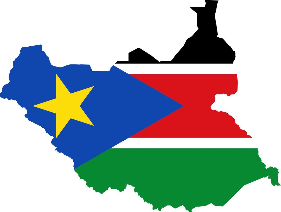 South Sudan Flag Map png transparent