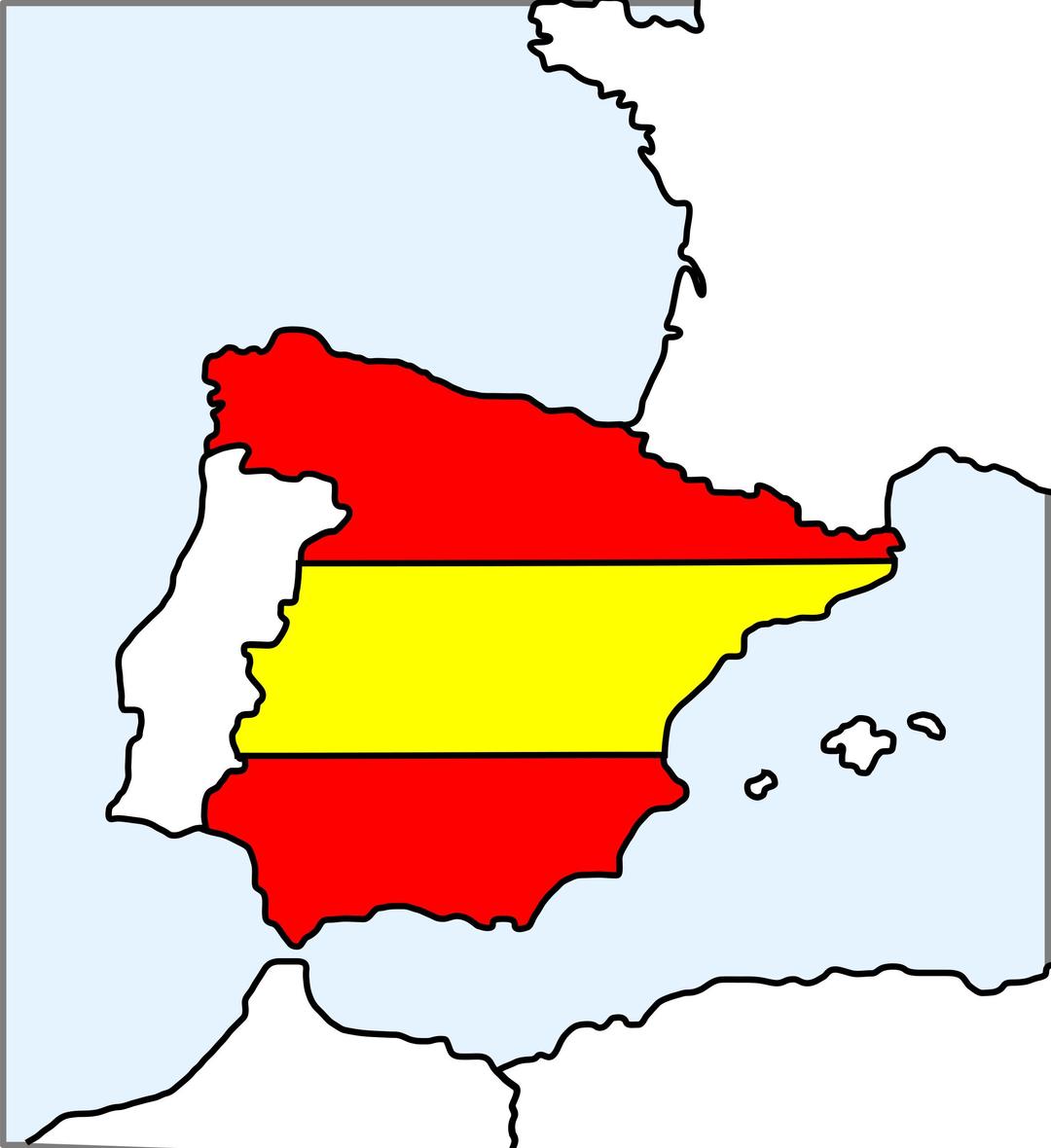 Spain (map and flag) png transparent