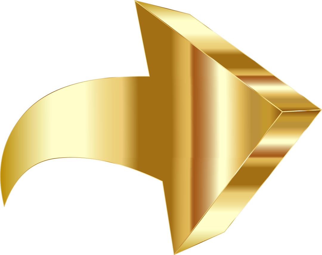 Sparkling Gold 3D Arrow png transparent