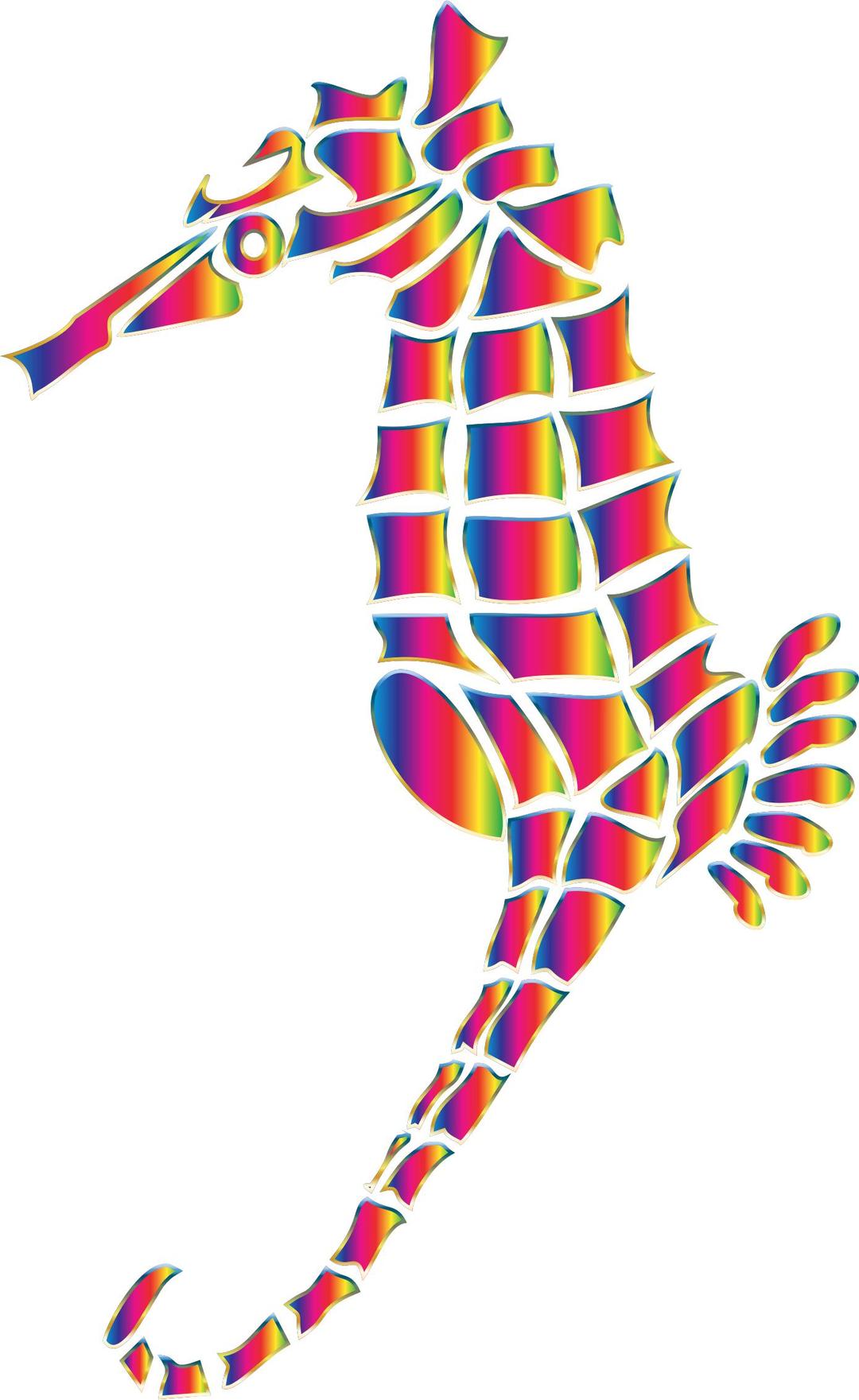 Spectral Stylized Seahorse Silhouette No Background png transparent