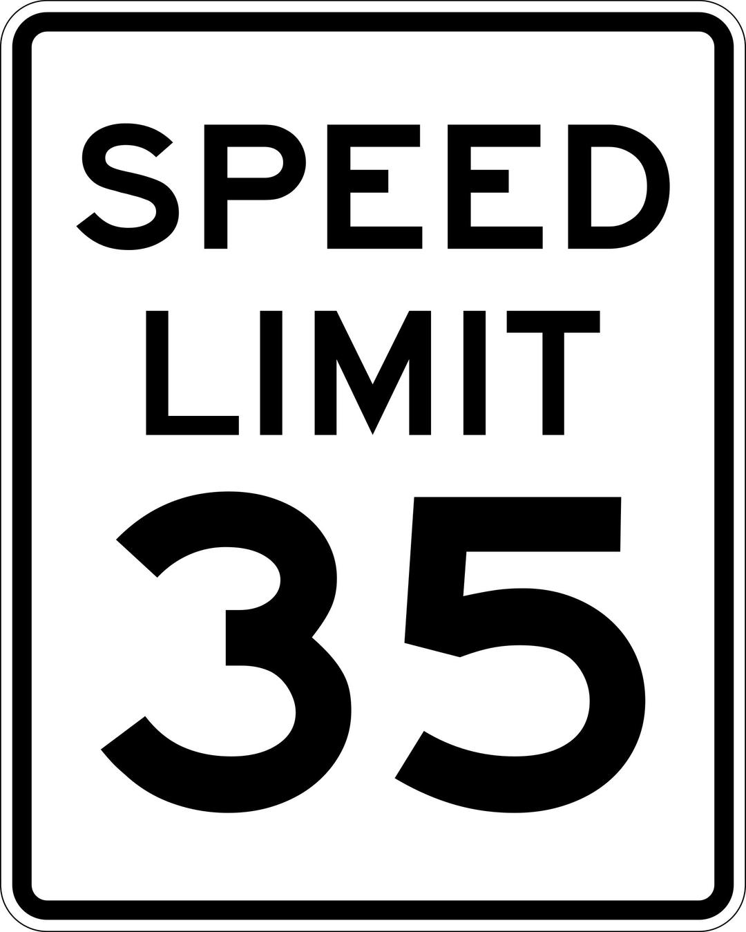 Speed Limit 35 png transparent