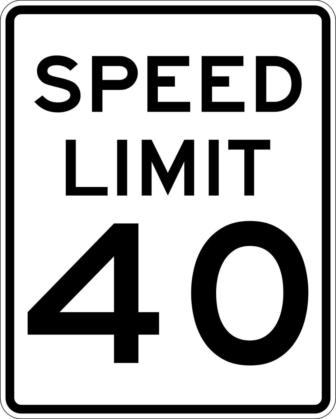 Speed Limit 40 png transparent