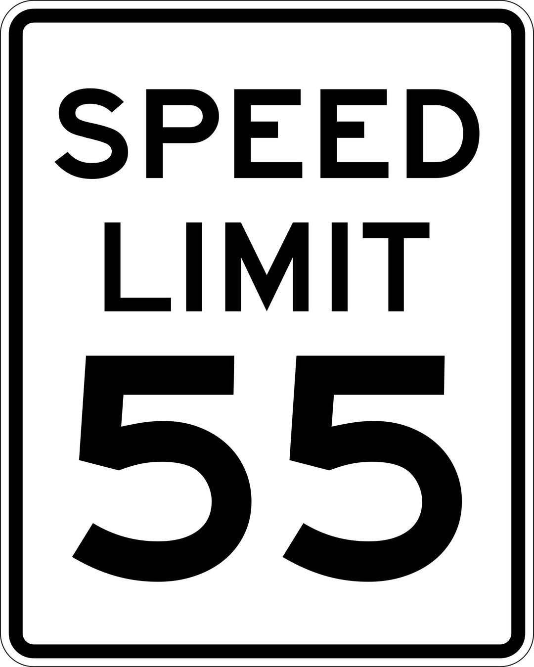 Speed Limit 55 png transparent