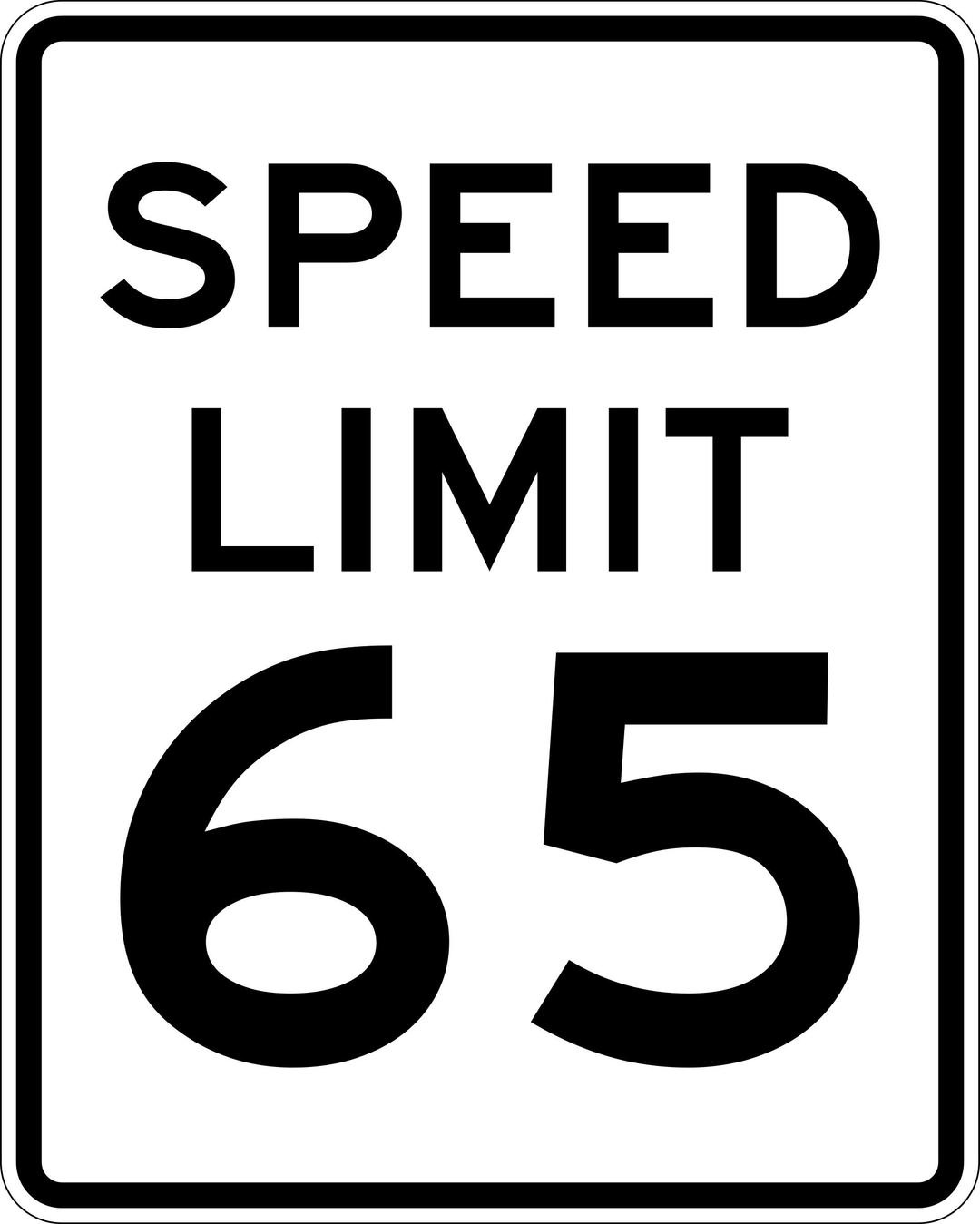 Speed Limit 65 png transparent
