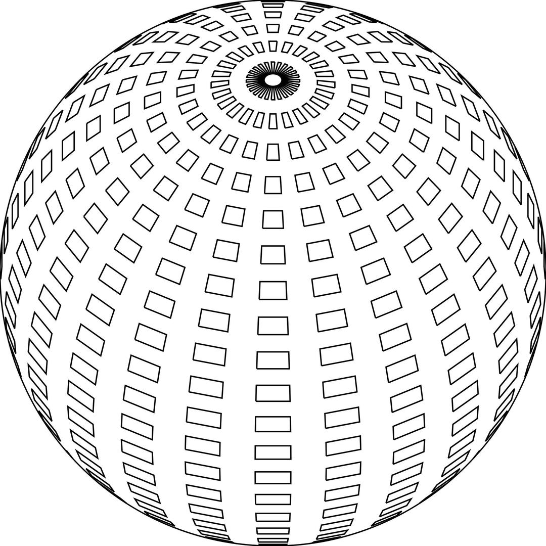 Sphere made of square outlines png transparent