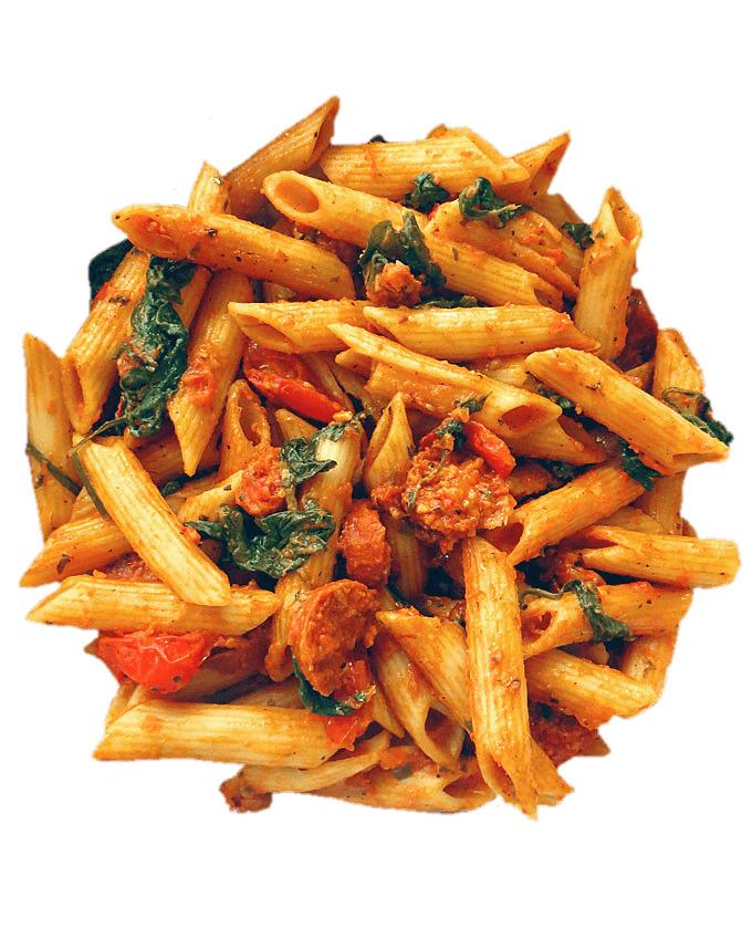 Spinach and Chorizo Red Pesto Penne png transparent