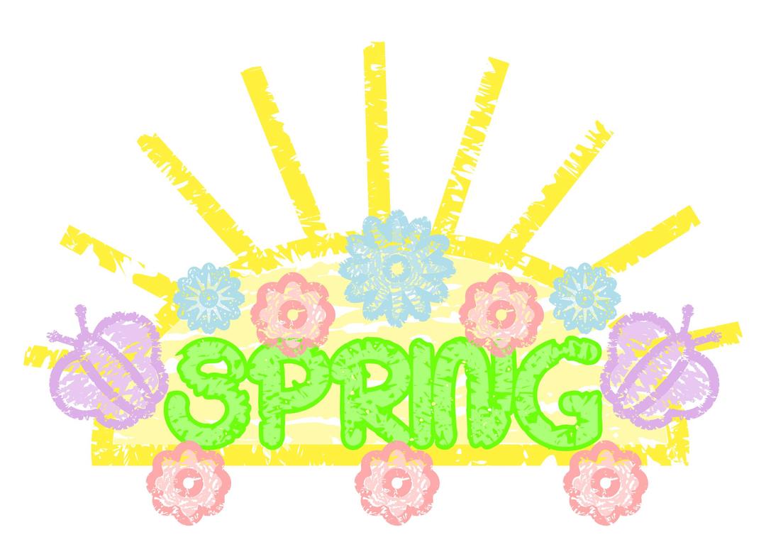 Spring Word Art png transparent