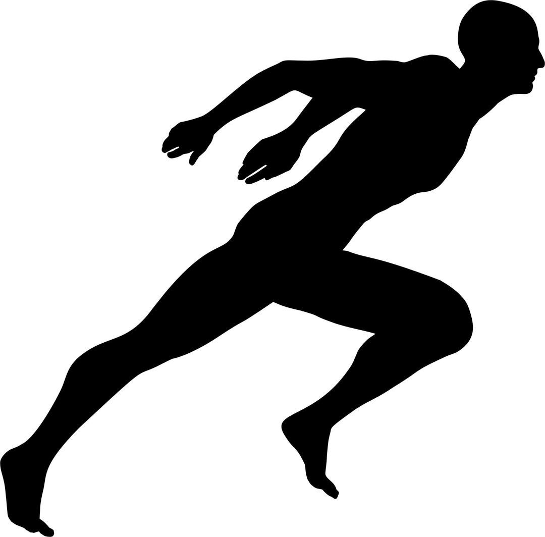 Sprinting Man Silhouette png transparent