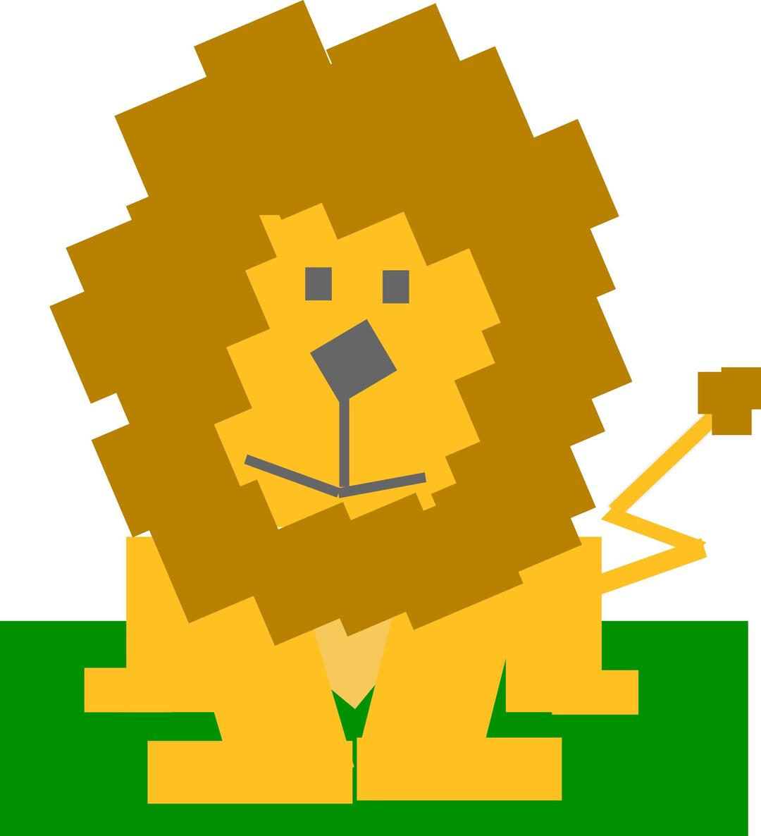 Square animal cartoon lion png transparent