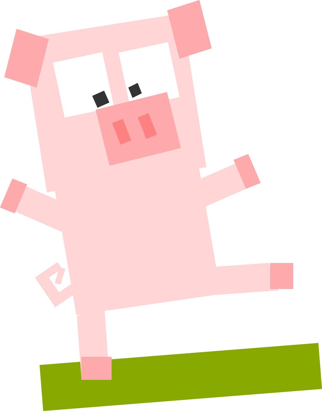 Square animal cartoon pig png transparent
