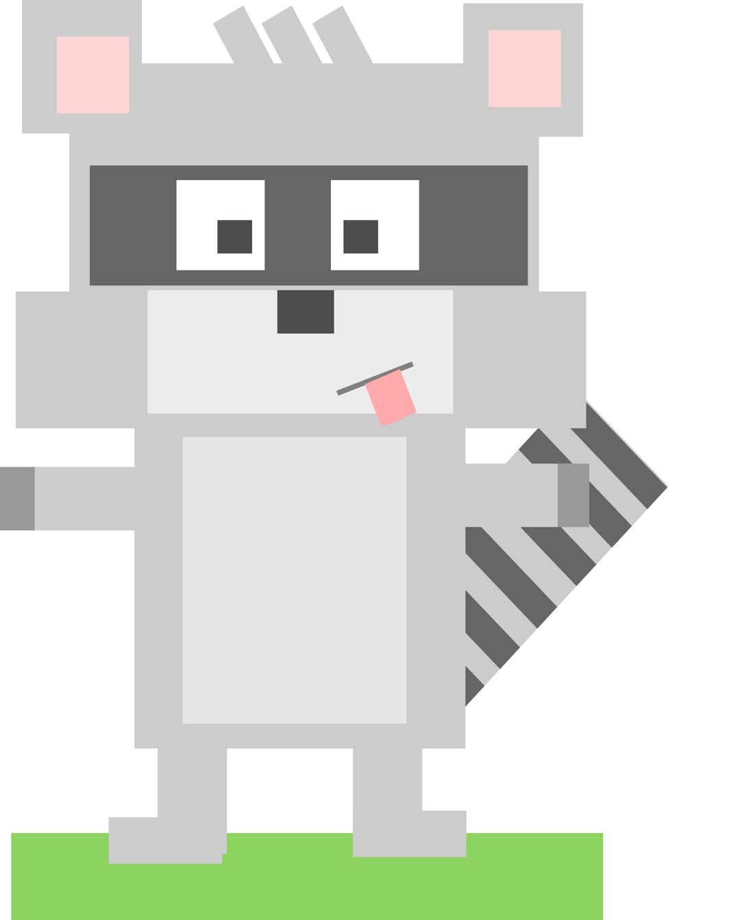 Square animal cartoon raccoon png transparent