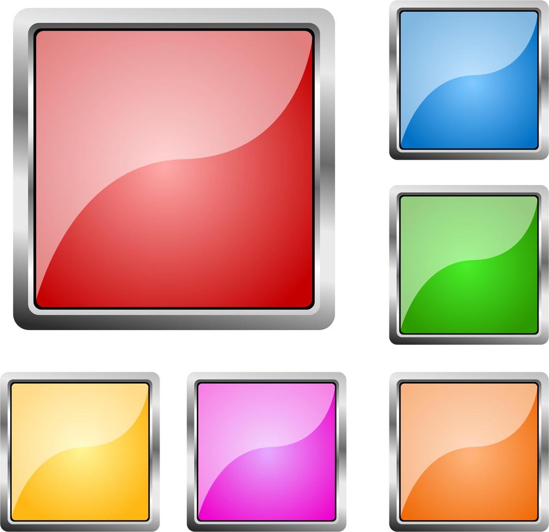 Square Steel Buttons png transparent