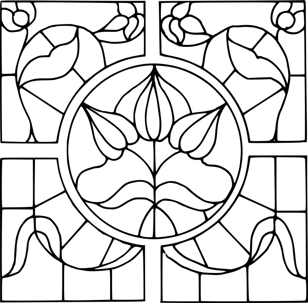 Stained glass motif png transparent