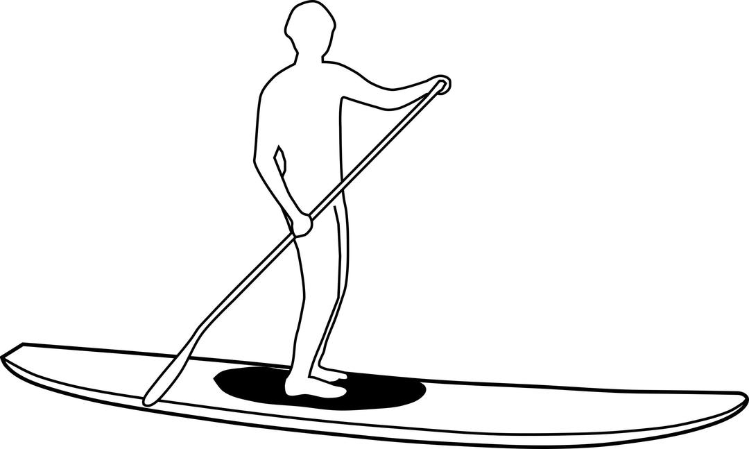 Stand Up Paddleboard Silhouette png transparent