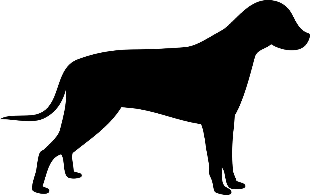 Standing dog silhouette png transparent