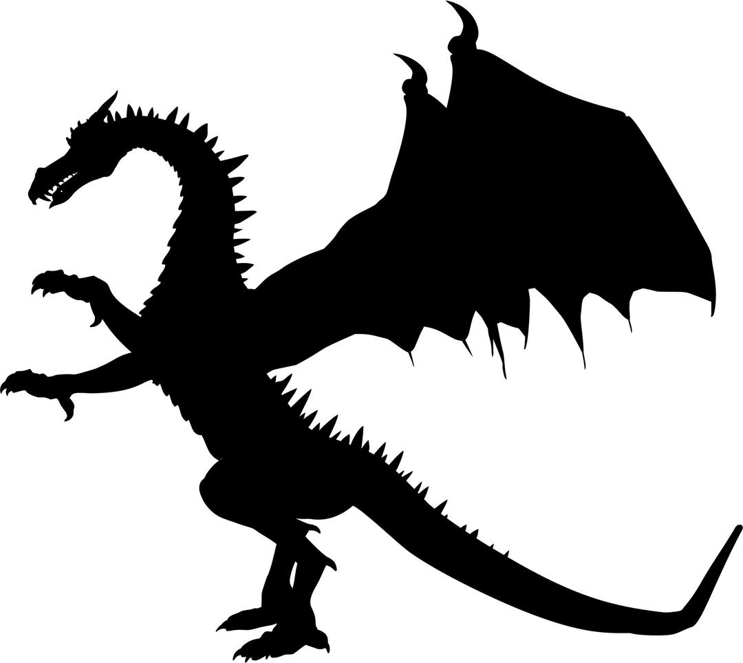 Standing Dragon Silhouette png transparent