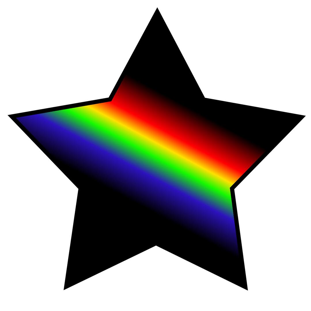 Star Black and Rainbow png transparent
