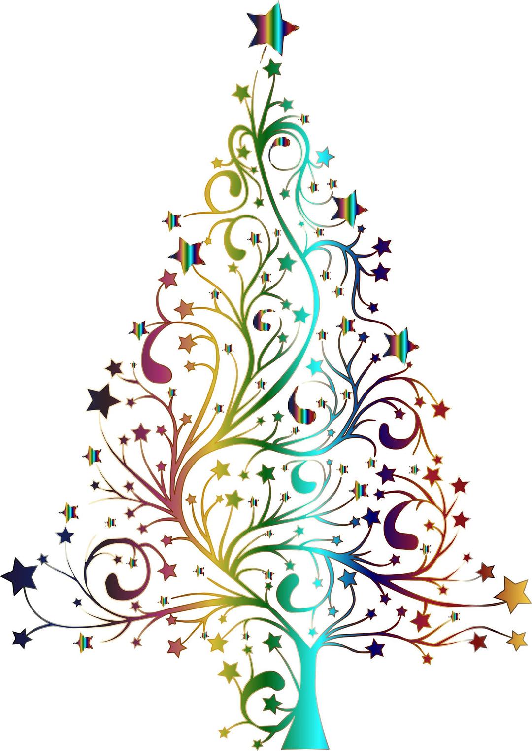 Starry Christmas Tree Prismatic No Background png transparent