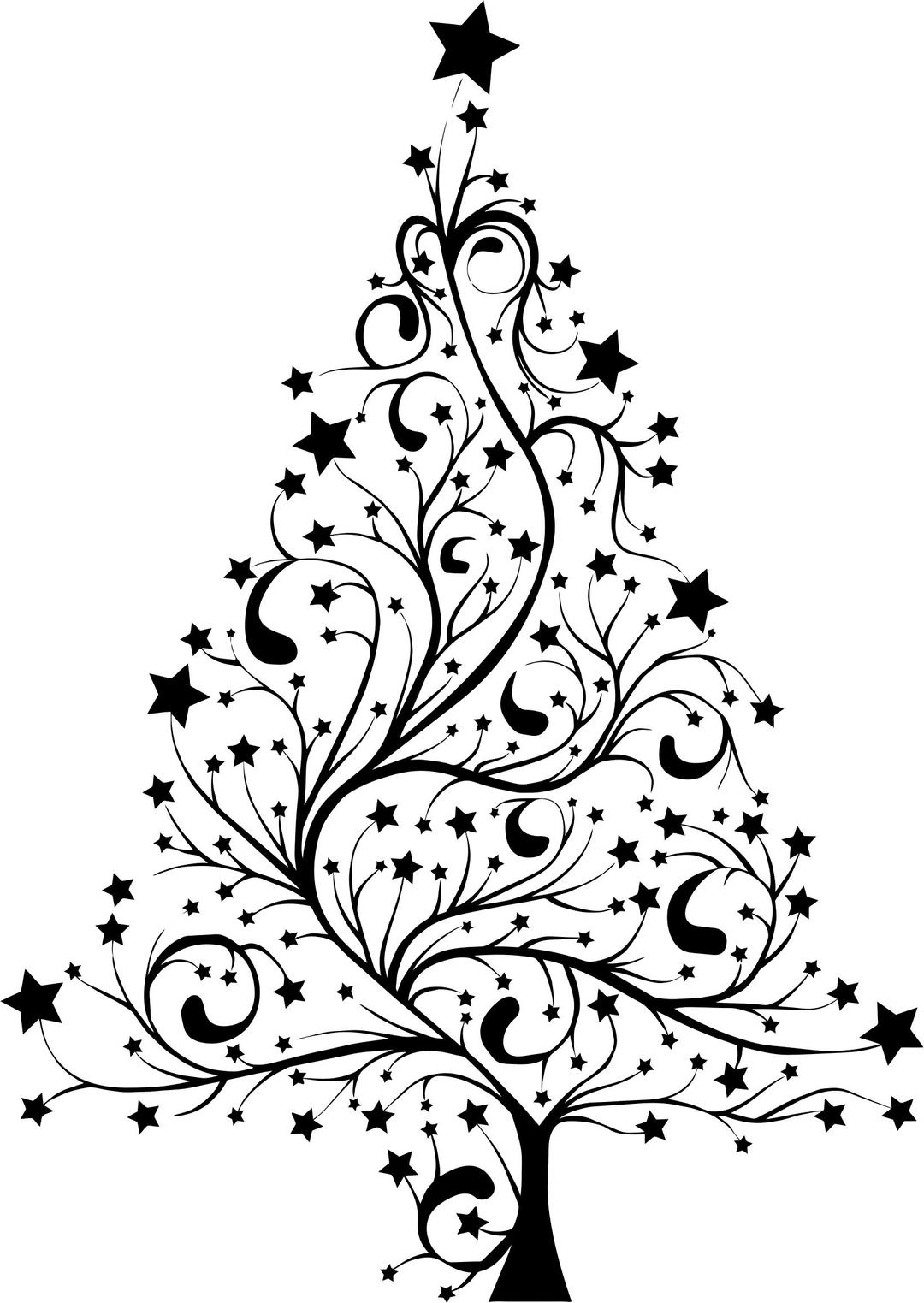 Starry Christmas Tree Silhouette png transparent
