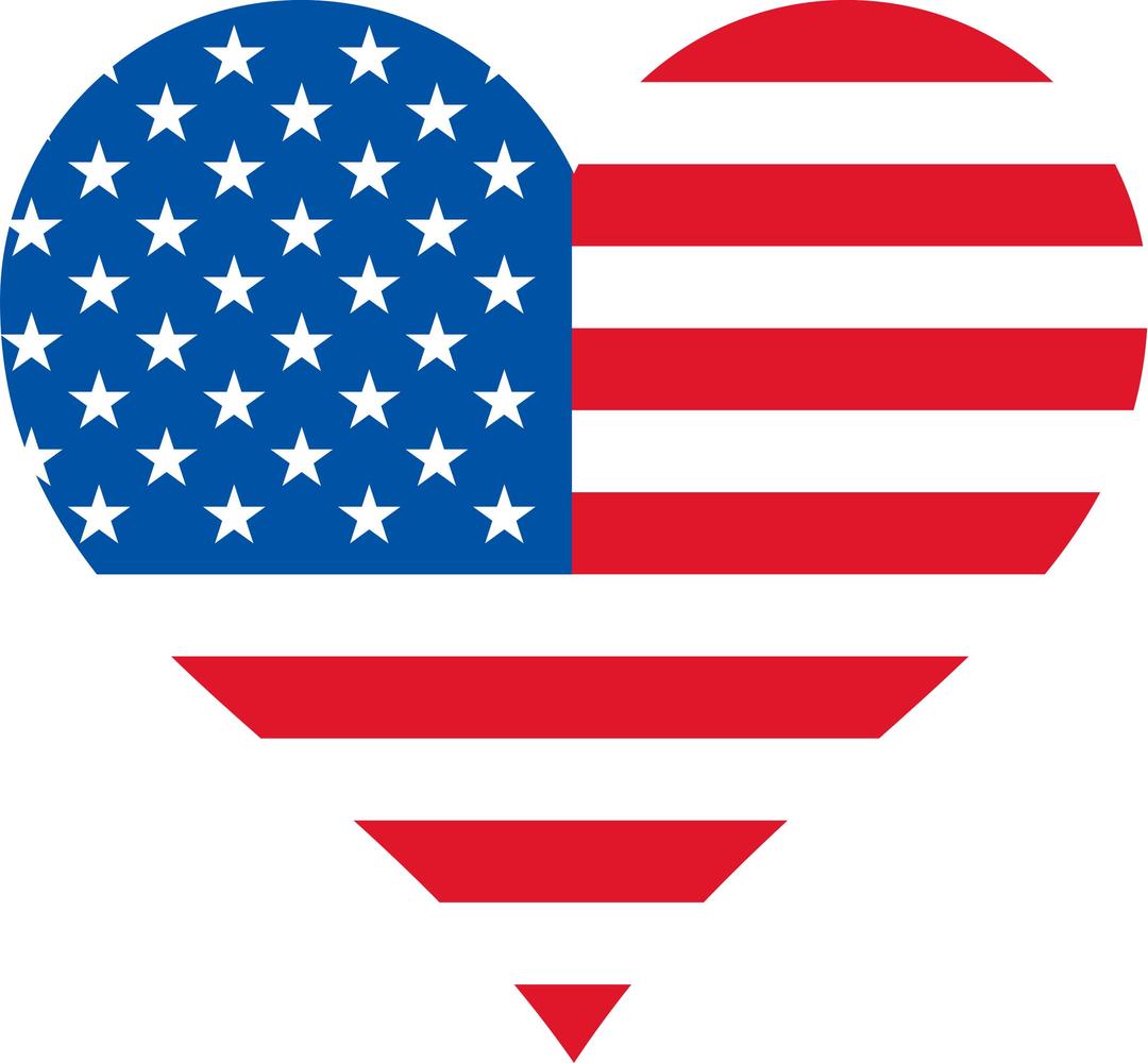 Stars and Stripes heart shaped, USA heart flag png transparent