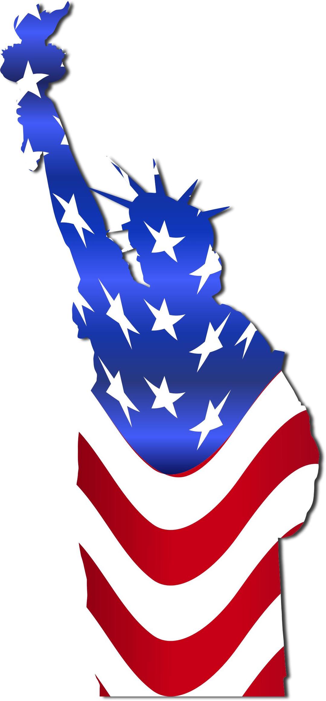 Statue Of Liberty Flag With Drop Shadow png transparent
