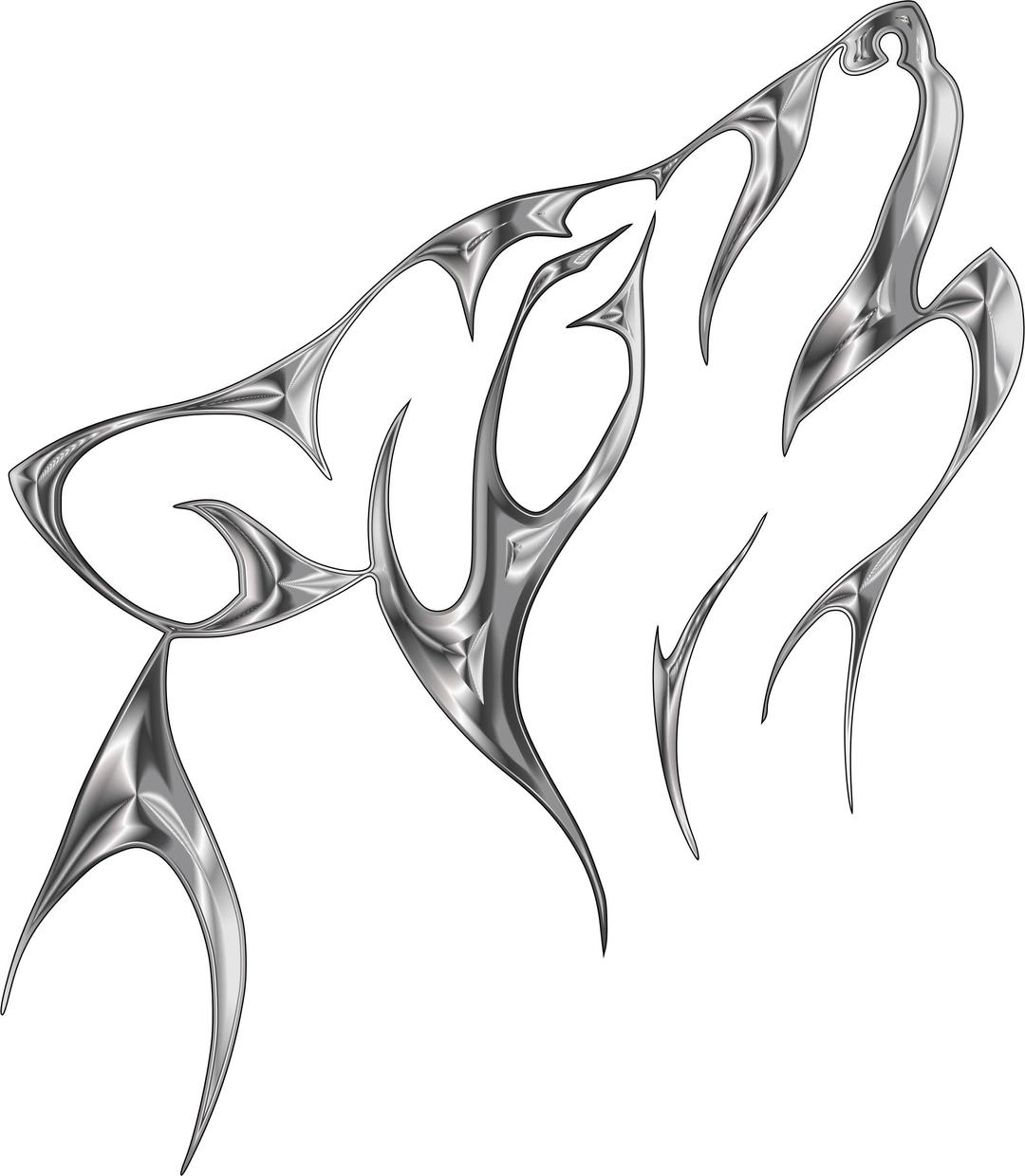 Steel Tribal Wolf No Background png transparent