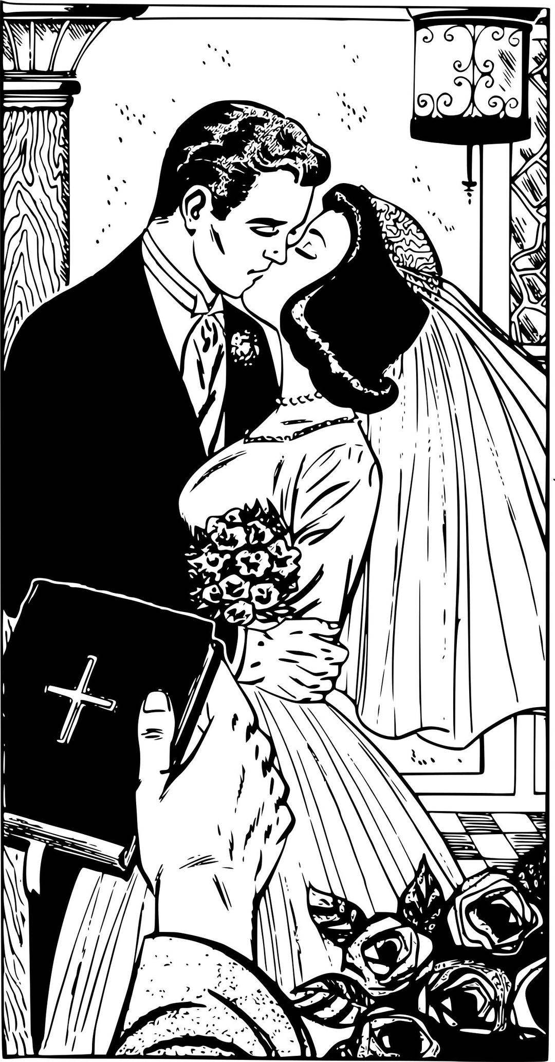 Stereotypical Wedding Kiss png transparent