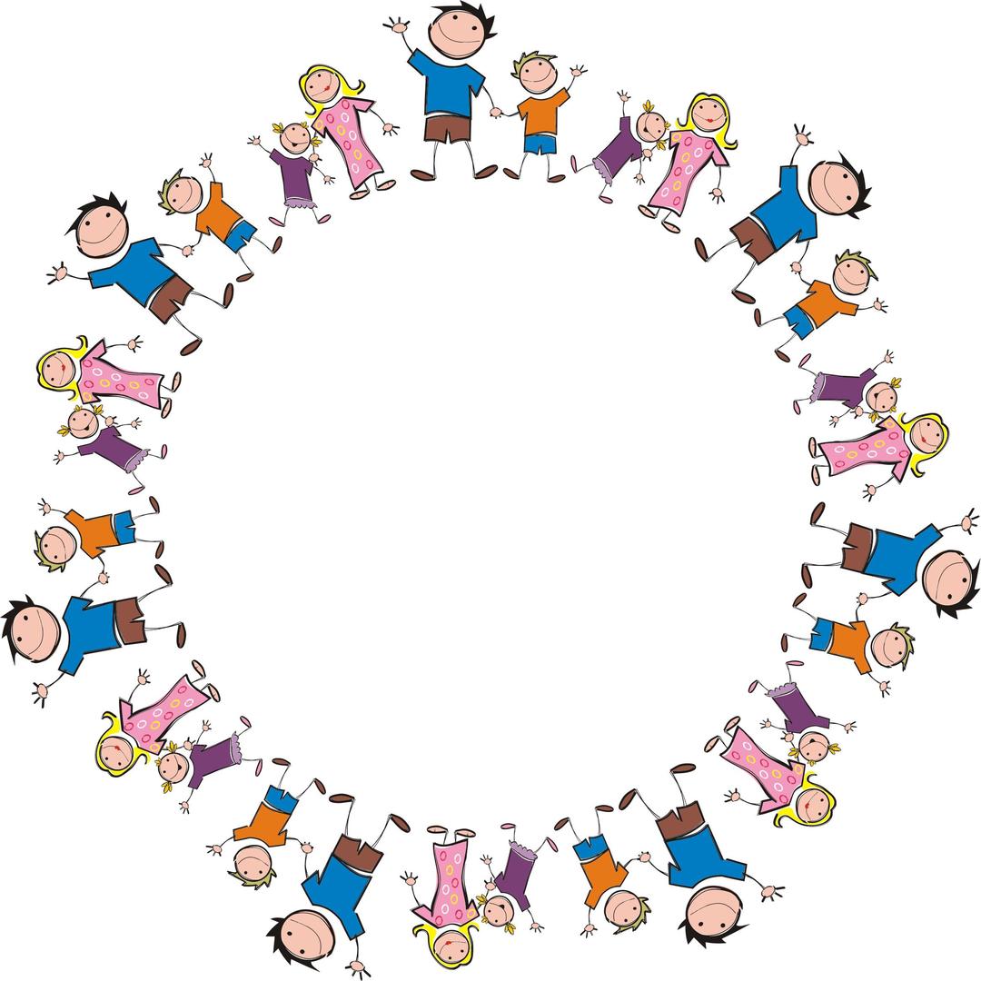 Stick Figure Family Circle png transparent