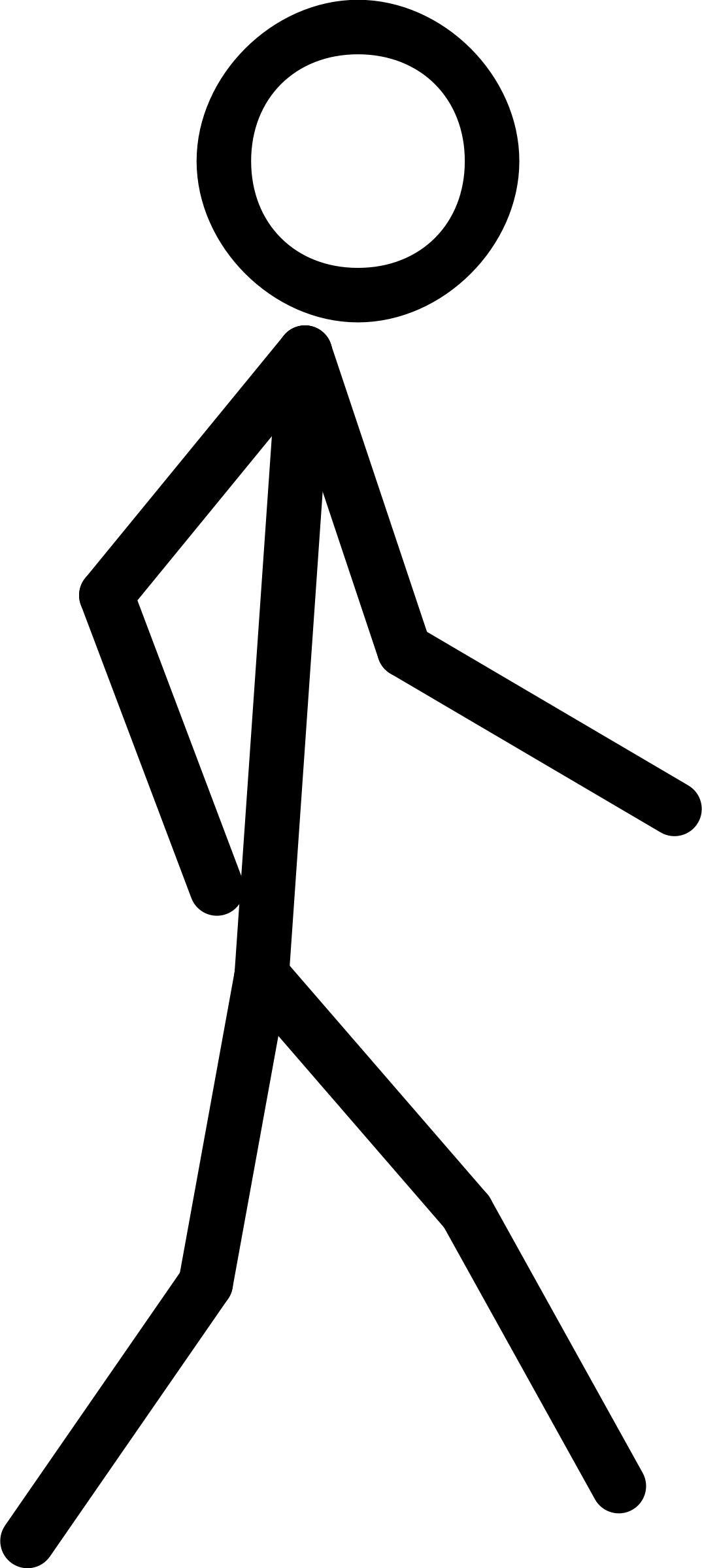 Stick figure walking png transparent