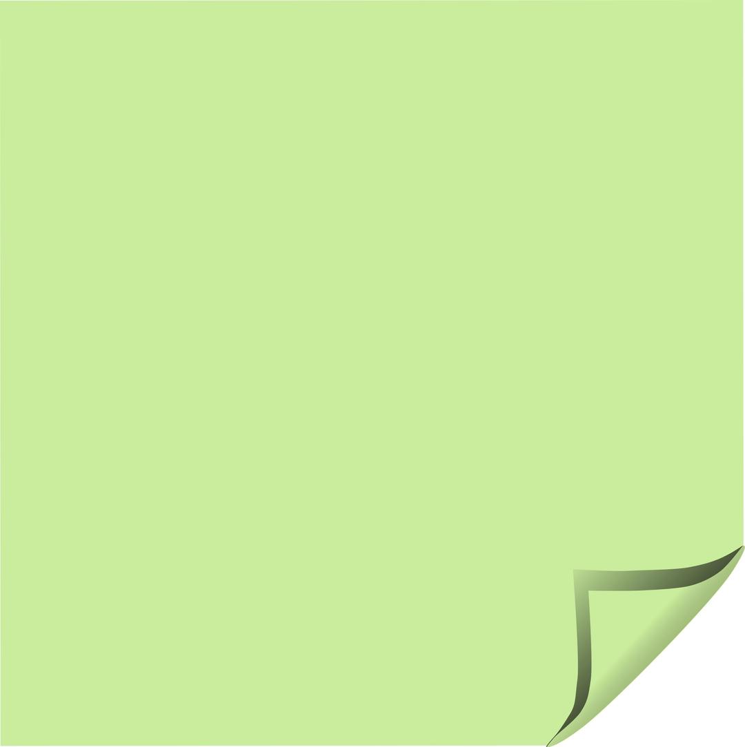 Sticky Note Green Folded Corner png transparent