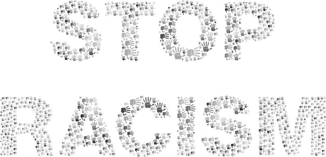 Stop Racism Grayscale png transparent
