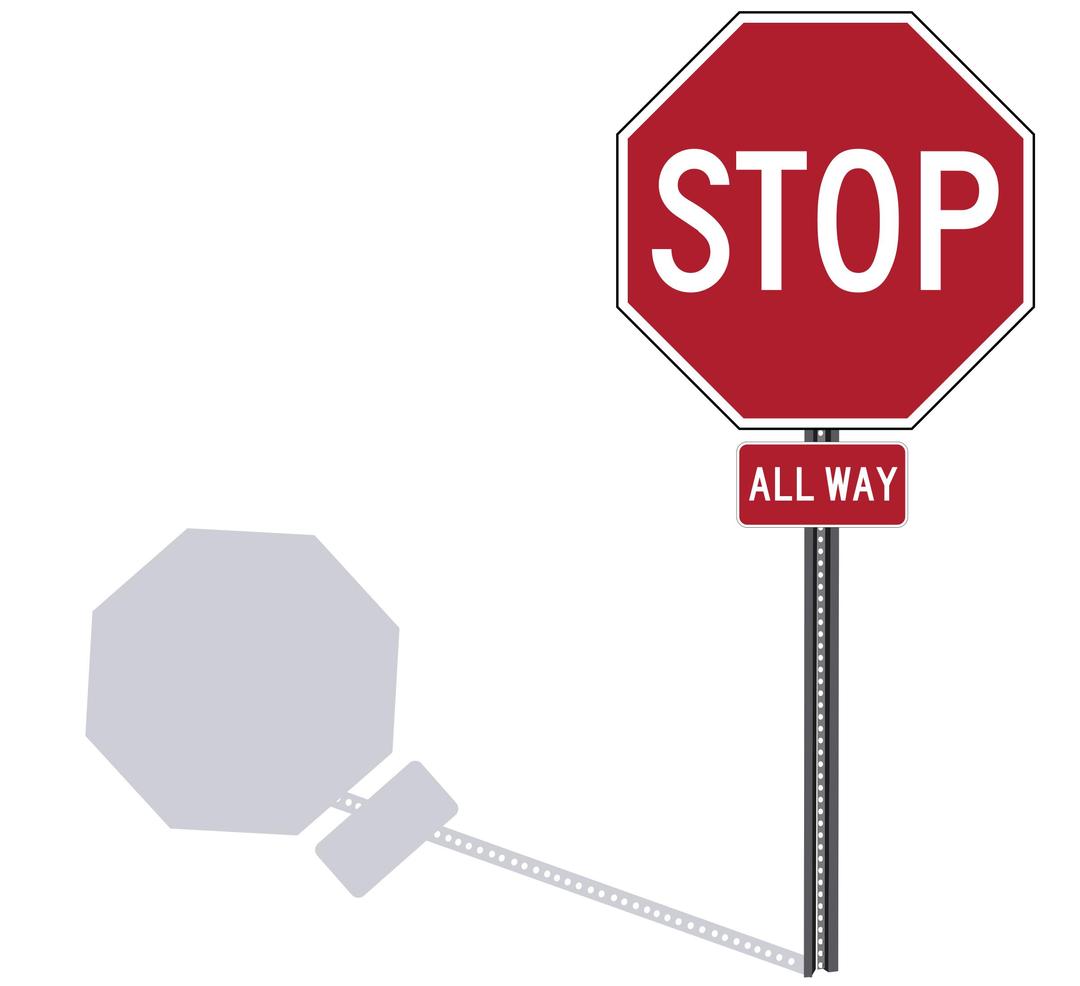 Stop Sign on Post png transparent
