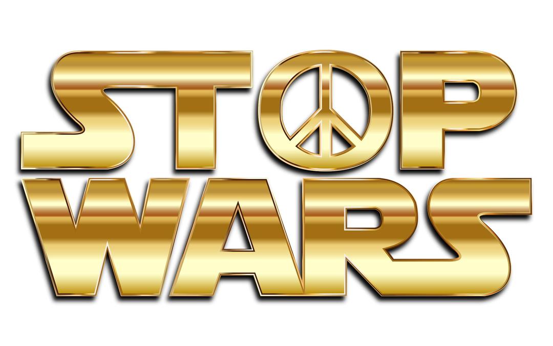 Stop Wars Gold With Drop Shadow png transparent