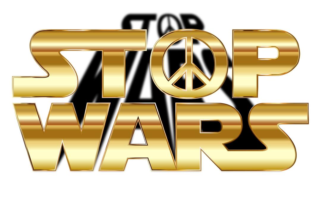 Stop Wars Gold With Shadow png transparent