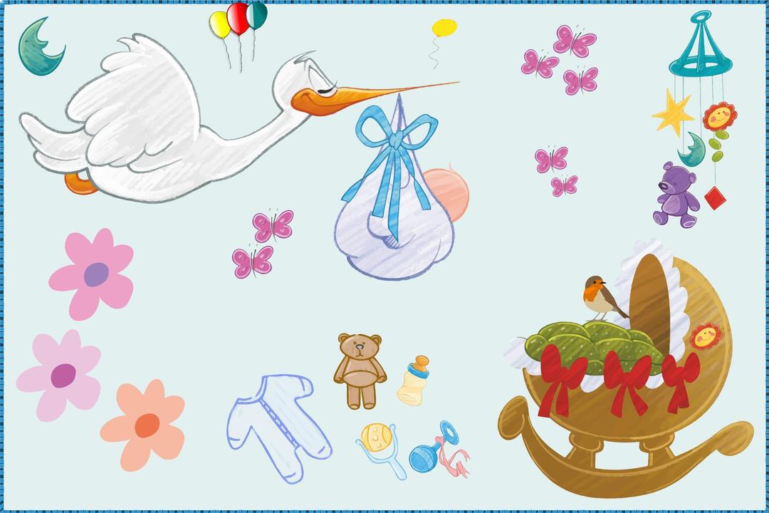 Stork Baby Boy Accessories png transparent