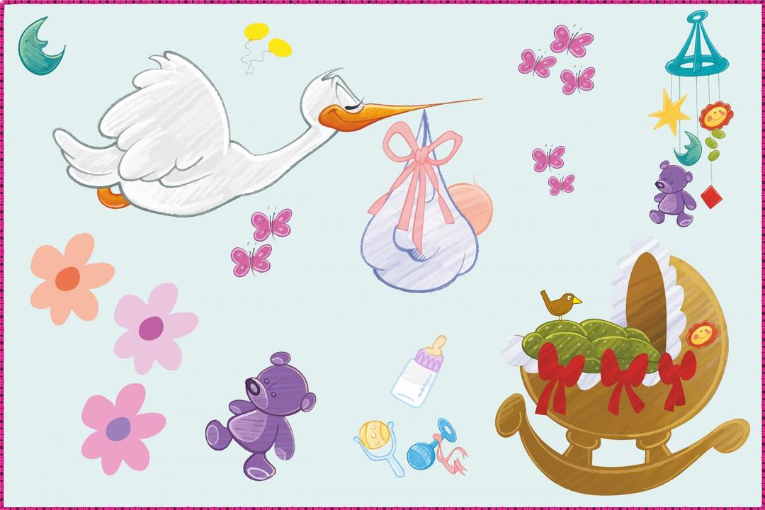 Stork Baby Girl Accessories png transparent