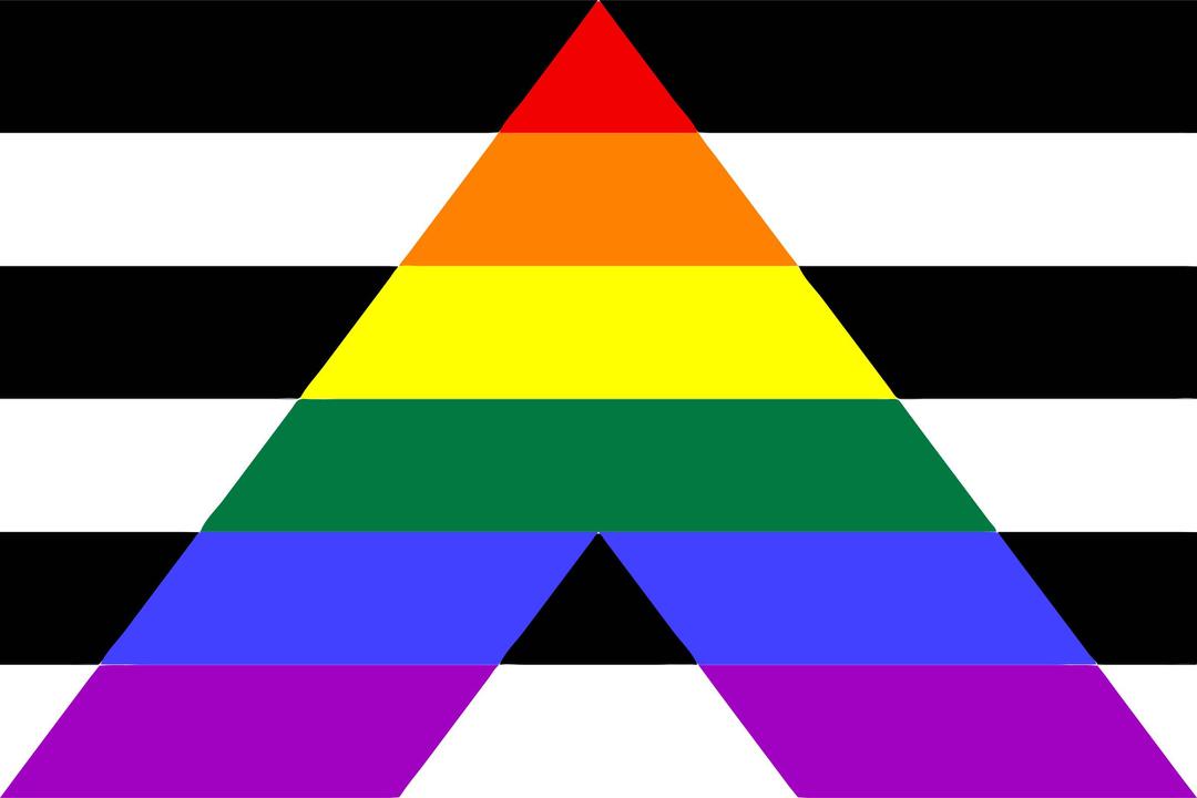 Straight ally flag png transparent