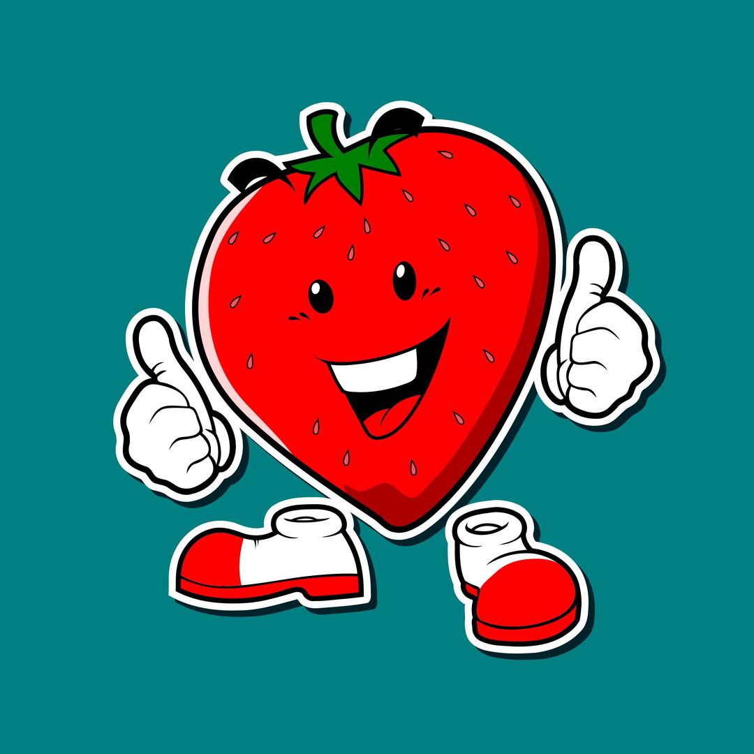 strawberies mascot png transparent