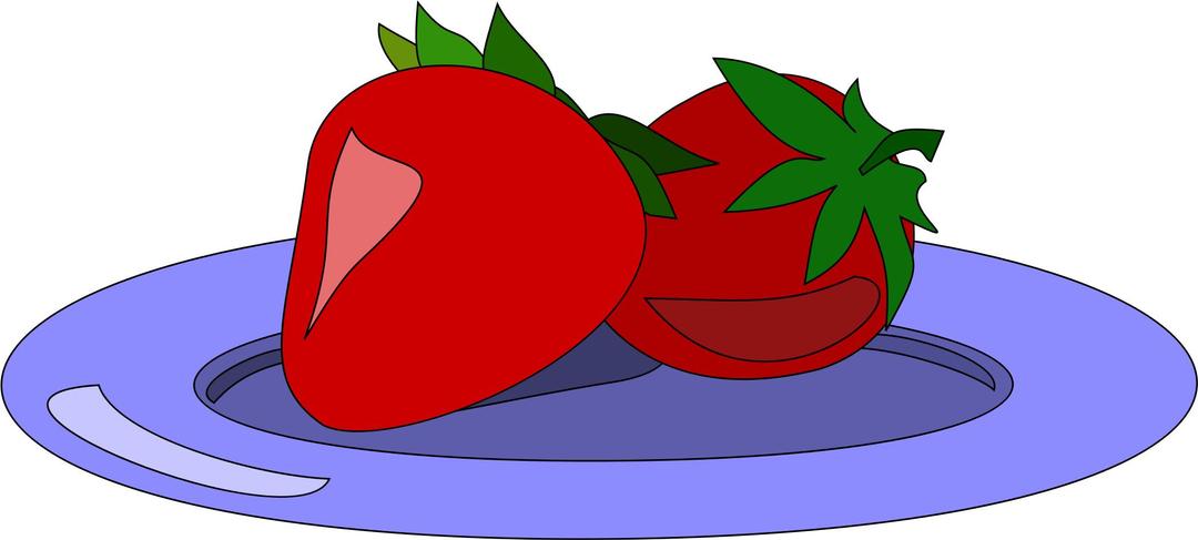 Strawberries on a plate png transparent