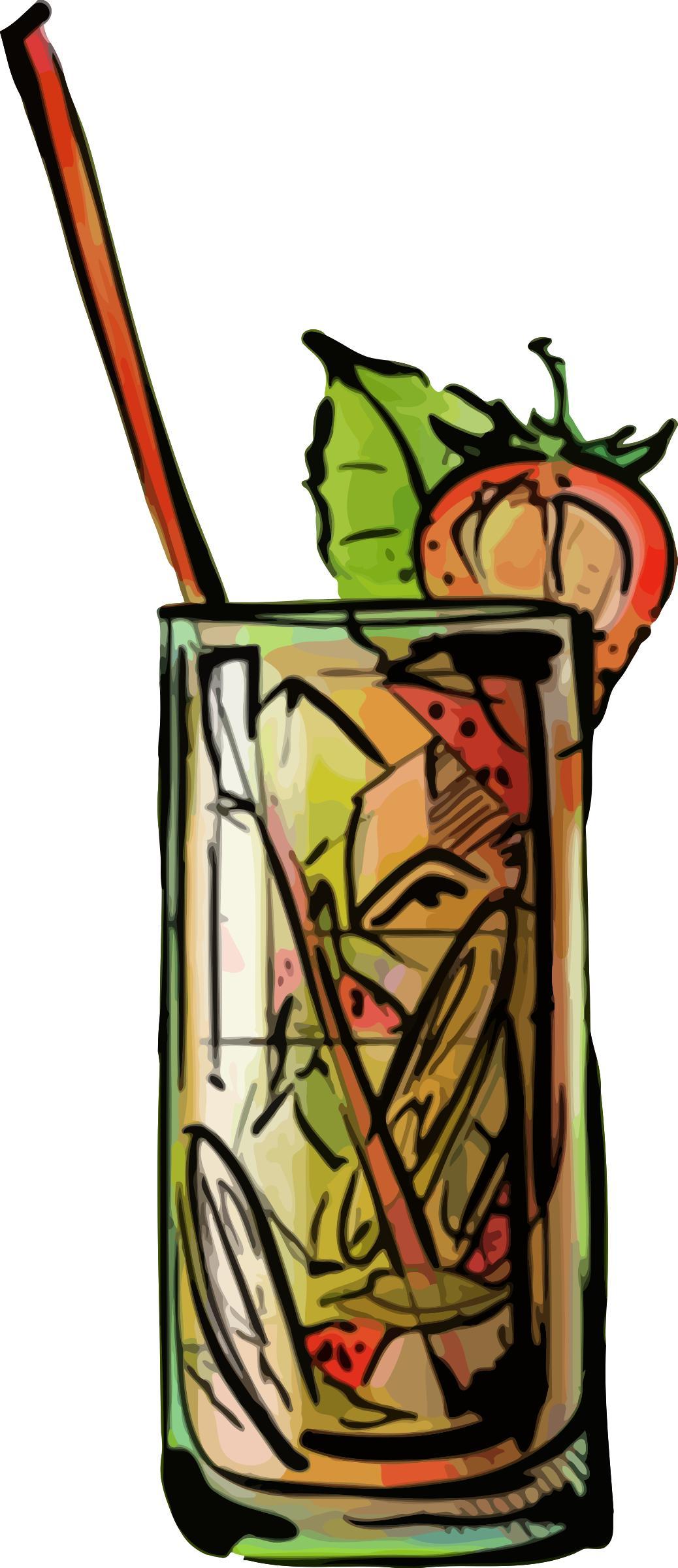 Strawberry mojito cocktail png transparent