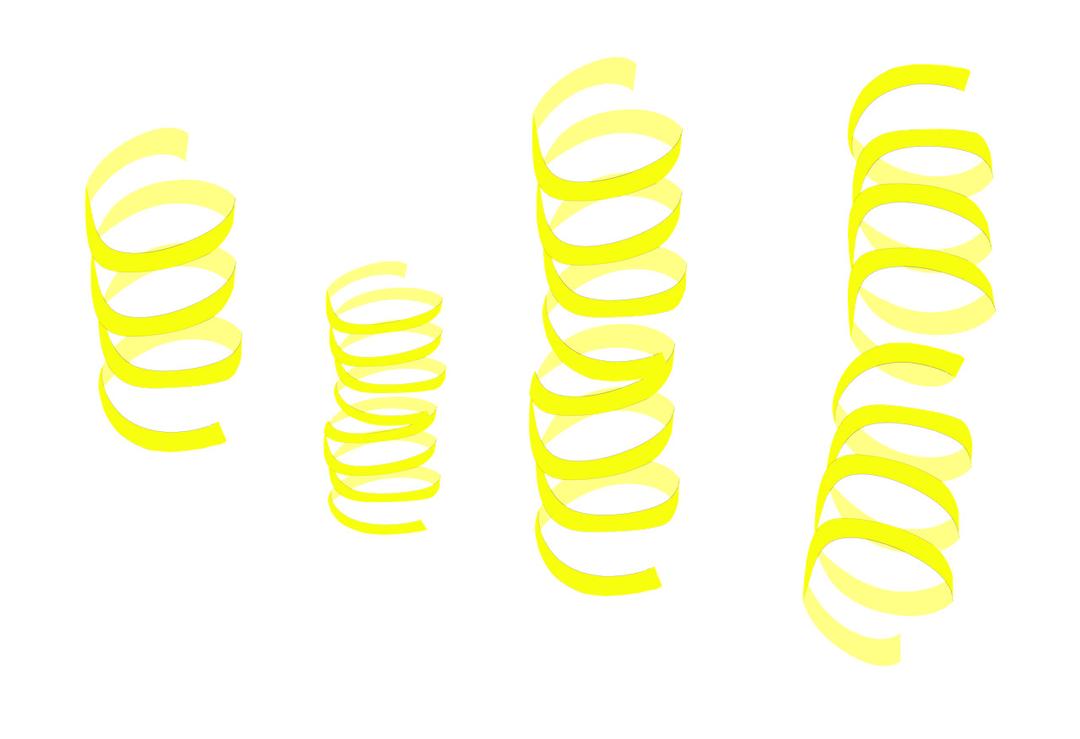 Streamers Yellow png transparent
