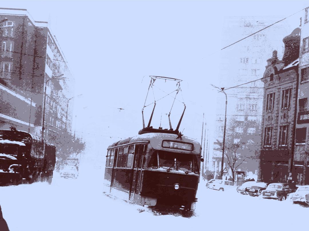 Street Car in the Snow png transparent